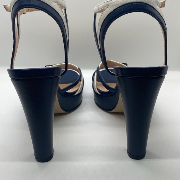 New Gucci Alison two tone open sandals heels size 37.5 - Picture 4 of 6